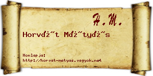 Horvát Mátyás névjegykártya