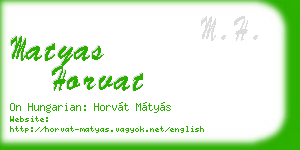 matyas horvat business card